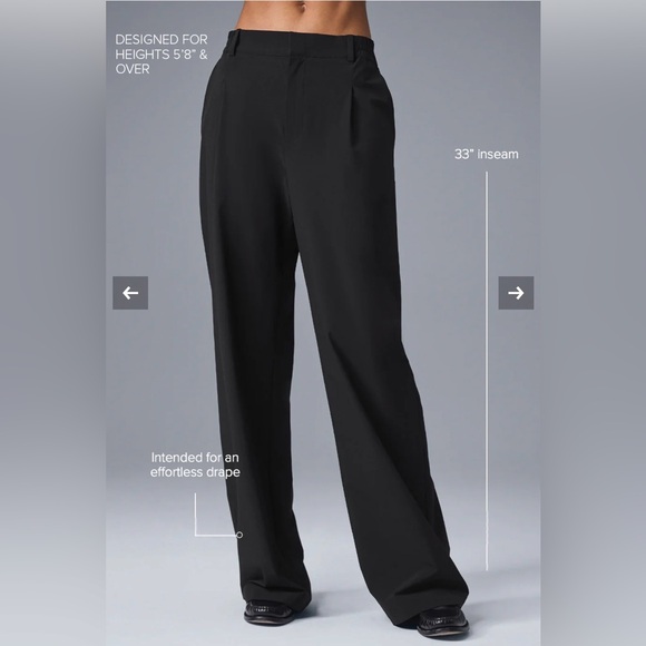 ALO High-Waist Pursuit Trouser Black Size Medium Long - Picture 9 of 12